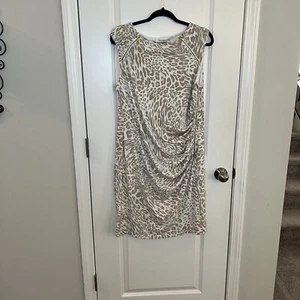 Calvin Klein Women’s Dress Xl Animal Print Ruched - Picture 1 of 5