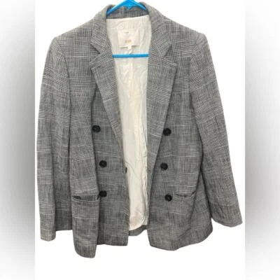 Blazer manga abullonada a cuadros Rebecca Taylor. Mujer talla 8. Foto 1 de 4