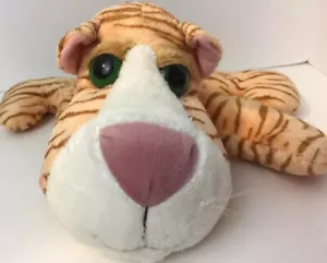 Russ Zoey Large Green eyes Plush Stuffed Animal 14" long Tiger Kitty Cat - Picture 1 of 7