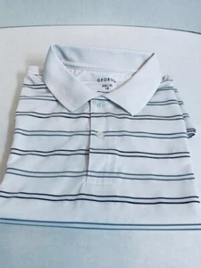 George Boy's Polo Golf Shirt Size XXL/2XG 18 White/thin black stripes Camiseta - Picture 1 of 6