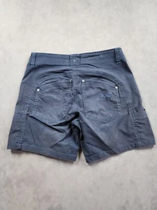 Pantalones Cortos Kuhl Para Mujer 2 Azul Marino Mezcla de Algodón Elastizados Frontales Planos Bolsillos de Carga Senderismo - Imagen 1 de 15