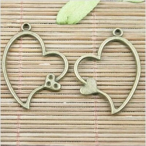 15pcs antiqued bronze heart shaped frame DIY making charms EF1262 - Picture 1 of 1