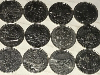 Set Of 12, 1999 Canadian Millennium Quarters - Image 1 of 4