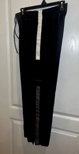 Champion Track Pants MENS Size Small Script Logo Running Activewear BLACK EUC - Picture 1 of 4