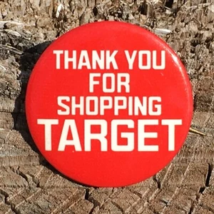 Thank You For Shopping At Target Red Vintage Button Pin Back Badge Pinback - Picture 1 of 4