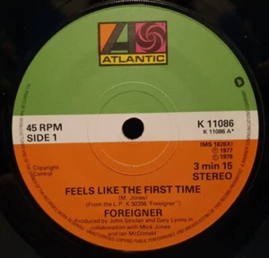 FOREIGNER Feels Like The First Time / Cold As Ice 1978 UK 7" - K 11086 - VG - Picture 1 of 2