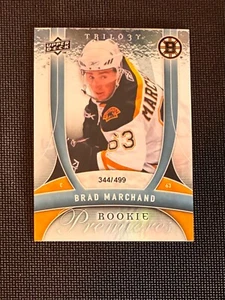 2009-10 UPPER DECK TRILOGY ROOKIE PREMIERES BRAD MARCHAND #ED 344/499 - Picture 1 of 2