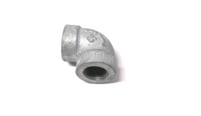 1/2" 300 Female NPT 90° Elbow Galvanized Malleable Iron Pipe Fitting MI010451G - Image 1 of 3