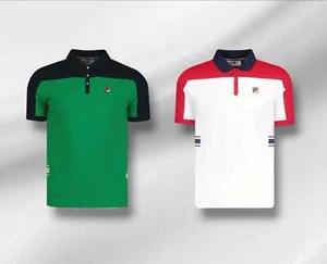 CAMISA POLO RETRO CON PANELES FILA MIVVI (BLANCO/ROJO Y VERDE/AZUL MARINO) - Imagen 1 de 8