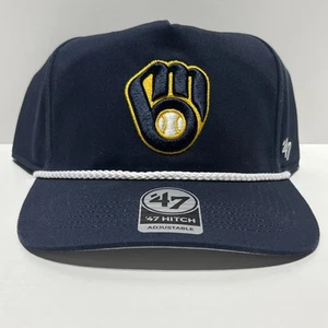 Milwaukee Brewers MLB ‘47 Hitch Rope Adjustable Hat Mens Navy Cap NEW - Picture 1 of 8
