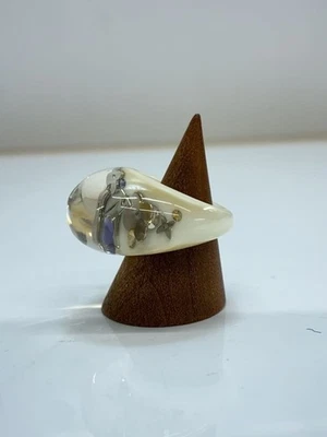 Auténtico anillo de inclusión Louis Vuitton Berg accesorios de moda blanco 5,5 EE. UU. M65862 Foto 1 de 4