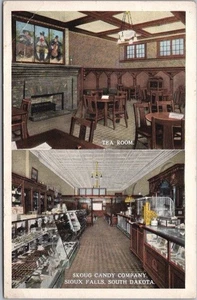1918 SIOUX FALLS, South Dakota Adv. Postcard SKOUG CANDY COMPANY / Tea Room View - Picture 1 of 2