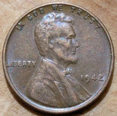 1942 Lincoln Wheat Cent 1c ON CENT Grease Error - Image 1 of 2