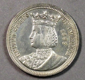 1893 Isabella Commemorative Quarter Attractive sharp AU. - Picture 1 of 2