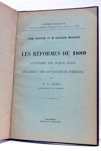 JULIEN (G.). The Reforms of 1889. Autonomy of the Fokon'olona and Regulations of 1902 - Picture 1 of 9
