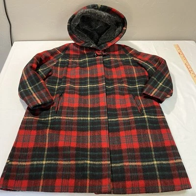 Винтажная шерстяная женская фланелевая клетчатая куртка Minnesota 100% шерсть с подкладкой L/XL - Изображение 1 из 4