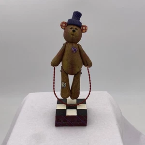 Vintage 1996 Enesco Jim Shore Max Teddy Bear Jumping Rope Figurine - Picture 1 of 11