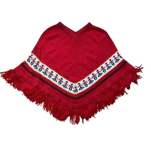 Bolivien Vintage Poncho Schal 100% Alpakawolle - Bild 1 von 12