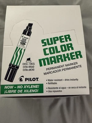 Juego de marcadores permanentes Pilot Super Color, 12 marcadores Jumbo tinta negra sin xileno Foto 1 de 4