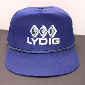 Lydig Construction Hat Blue Snapback Rope Cap Vintage Promo Industrial Workwear - Picture 1 of 10