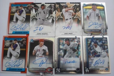 1120 CARD LOT 2025 TOPPS SERIES 1+2+UPDATE CHROME HERITAGE BOWMAN NO BASE CARDS$ - Image 1 of 4