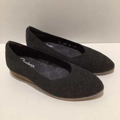 Zapatos cómodos de ballet Skechers Cleo aserrín sin cordones en punta para mujer talla 10M negros Foto 1 de 4