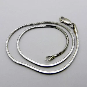 Solid 14K White Gold Snake Style Chain Bracelet Anklet 10.75" long 4.8gr ITALY - Picture 1 of 8