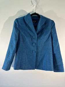 Kasper Blazer Turquoise Blue Women's Size 8 Career EUC Excellent - Picture 1 of 5