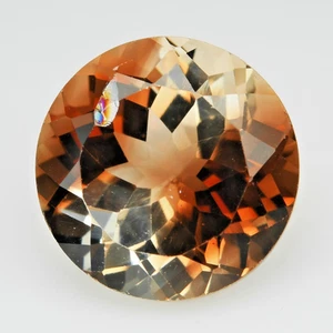 8.17ct 12mm Round Amazing VVS Natural Bi Color Champagne Topaz Gemstone, Brazil - Picture 1 of 2