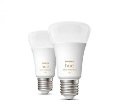 PHILIPS HUE WHITE AMBIANCE 2 LAMPADINE LED A60 E27 8W 929002468404 29125600 - Immagine 1 di 3