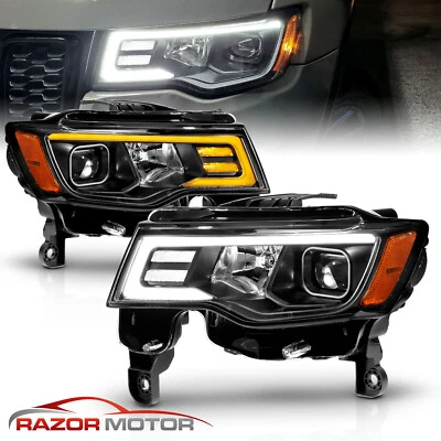 For 2017-2022 Jeep Grand Cherokee Black Projector switchback headlights - Image 1 of 4