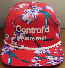 Vintage Honeywell Hawaiian Snapback Trucker Rope Hat Cap Red