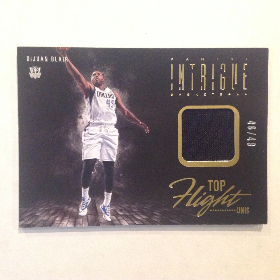 DEJUAN BLAIR #69 Mavs 48/49 made Jersey 2013/14 Panini Intrigue Top Flight Unis - Image 1 of 1