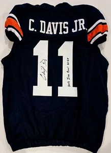 Chris Davis Signed Auto Auburn Navy Football Jersey w/2013 Iron Bowl 34-28 Proof - Picture 1 of 4