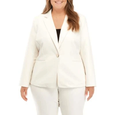 NEW ANNE KLEIN WHITE CREAM CAREER JACKET BLAZER SIZE 22 W WOMEN  PLUS $149 - Изображение 1 из 3