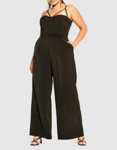 CITY CHIC Undress Me Jumpsuit in Black Plus Size XXS / 12 NWT - Picture 1 of 5