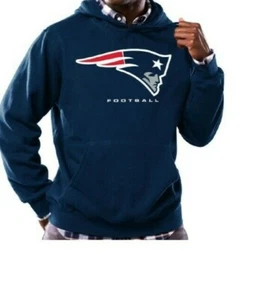 NFL Team Apparel Majestic New England Patriots Hooded Sweatshirt New Mens Sizes  - Picture 1 of 3