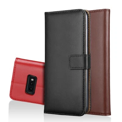 MARKENLOS Funda protectora de cuero genuino para móvil Samsung Galaxy S10e