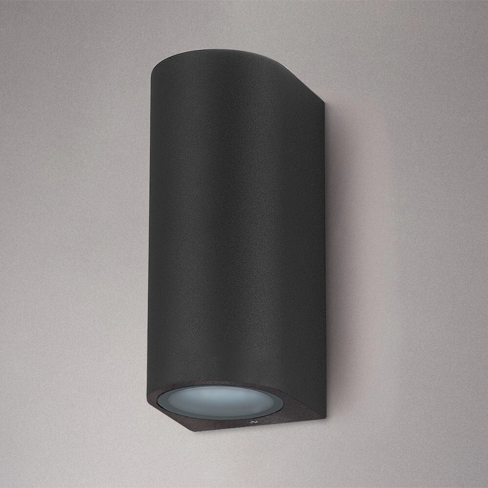 LEDBRITE Black Outdoor Wall Light Up Down Garden Porch Patio Door Lamp GU10s - Image 1 of 4