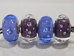 TROLLBEADS Italy Diamond Country Exclusive BEAD #2 Plum with CZs (ONE BEAD) NEW! - Picture 1 of 12