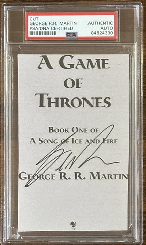 GEORGE RR MARTIN SIGNED A GAME OF THRONES BOOK PAGE AUTHOR AUTOGRAPH PSA DNA COA Cover