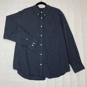 Basic Editions Mens Shirt sz XL Blue Plaid Long Sleeve Button Front Lightweight - Picture 1 of 24