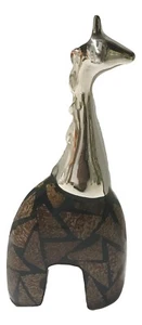 Ystilo recyceltes Aluminium Mahagoni Samen Intarsien Giraffe kleine Figur 6,75" - Bild 1 von 5