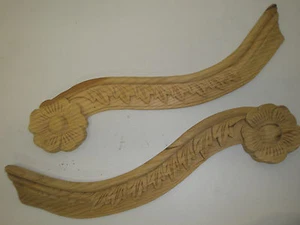 Coppia di collo di cigno medio in legno di pino intagliato a mano decorativo (489) - Foto 1 di 4