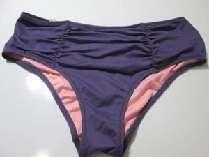 Victoria Secret Womens Size S Bikini Bottom Dark Purple Hipster Ruched Swimwear - Picture 1 of 5
