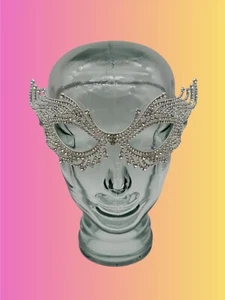 Masquerade Mask for Women, Crystal Mask Rhinestone, Venetian Party, Evening Prom - Picture 1 of 5