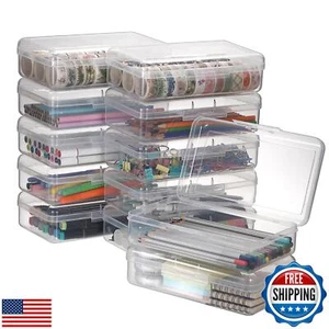 BTSKY 12 Pack Multipurpose Utility Storage Box- Large Capacity Clear Plastic - Picture 1 of 5