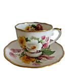 Vintage Roslyn Fine Bone China Summer Beauty Floral Tea Cup Saucer Set  England