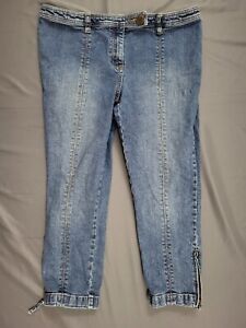 INC International Concepts Jeans Womens Size 14 Capri Mid Rise Medium Blue Denim