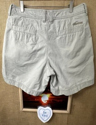 Marmot Hombre Beige Pantalones Cortos Planos Relajados 36W Algodón Poliéster Bolsillos Cremallera India Foto 1 de 4